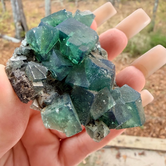Rare UK Green Fluorite Cubes | Rogerley Mine England Green/Blue Cubes - Picture 3 of 8